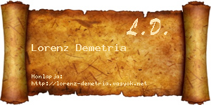 Lorenz Demetria névjegykártya
